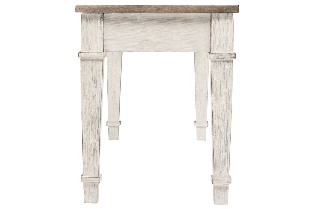 Skempton White/Light Brown Storage Bench - D394-00 - Gate Furniture