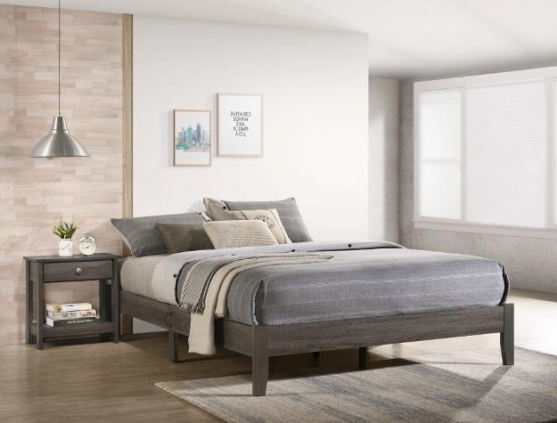 Skyler Gray Queen Platform Bed - 5109GY-Q - Gate Furniture