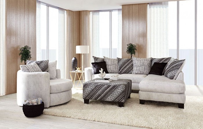 EIMEAR White/Black Sectional