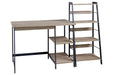 Soho Light Brown/Gunmetal Home Office Desk and Shelf - Z1411838 - Gate Furniture