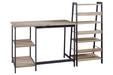 Soho Light Brown/Gunmetal Home Office Desk and Shelf - Z1411838 - Gate Furniture