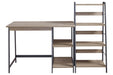 Soho Light Brown/Gunmetal Home Office Desk and Shelf - Z1411838 - Gate Furniture