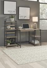Soho Light Brown/Gunmetal Home Office Desk and Shelf - Z1411838 - Gate Furniture