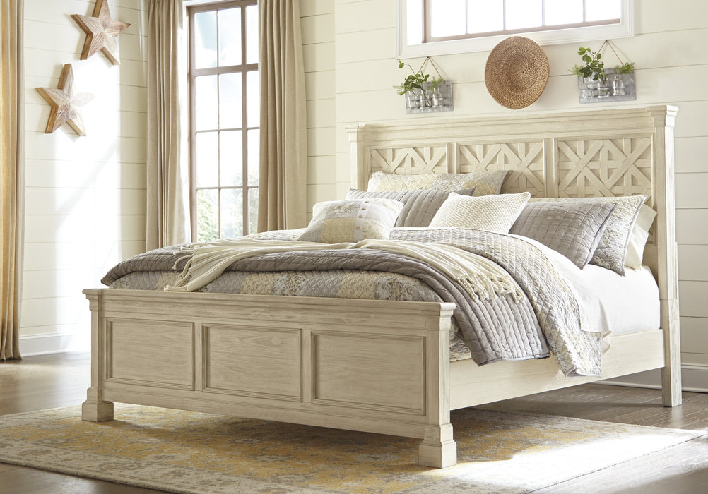 [SPECIAL] Bolanburg Antique White King Panel Bed - Gate Furniture
