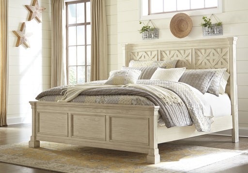 [SPECIAL] Bolanburg Antique White King Panel Bed - Gate Furniture
