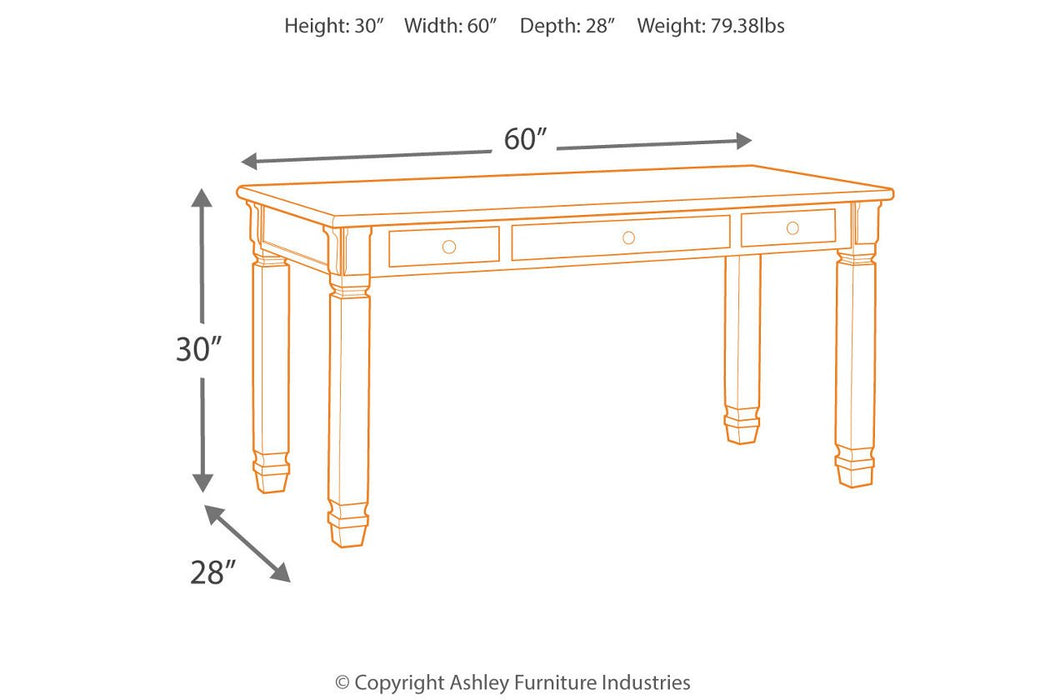 [SPECIAL] Bolanburg Two-tone 60" Home Office Desk - H647-44 - Gate Furniture