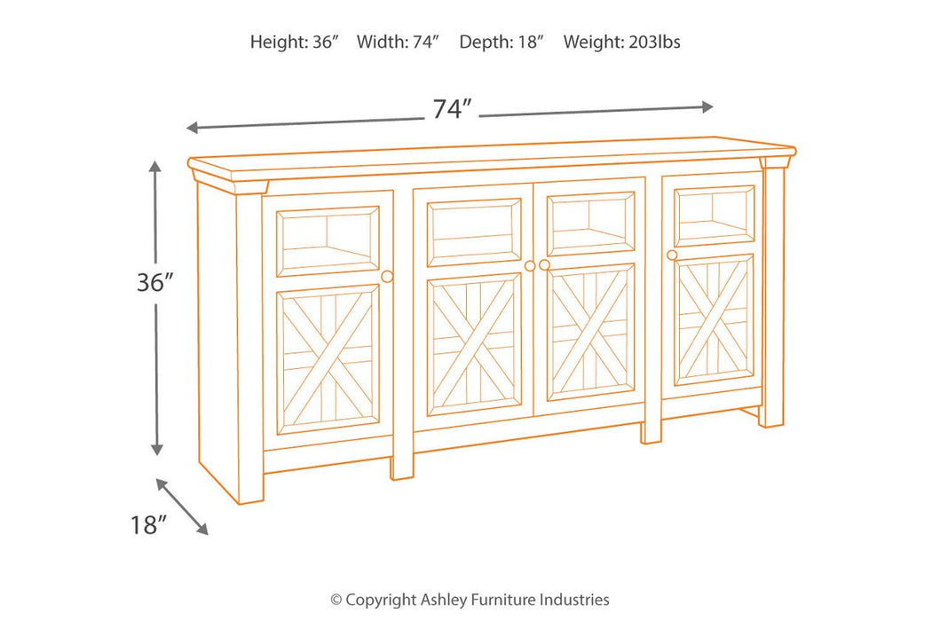 [SPECIAL] Bolanburg Two-tone 74" TV Stand - W647-60 - Gate Furniture