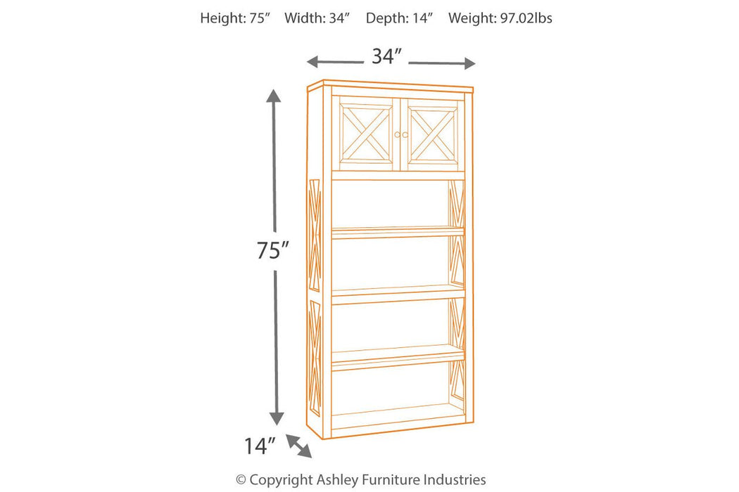 [SPECIAL] Bolanburg Two-tone 75" Bookcase - H647-17 - Gate Furniture