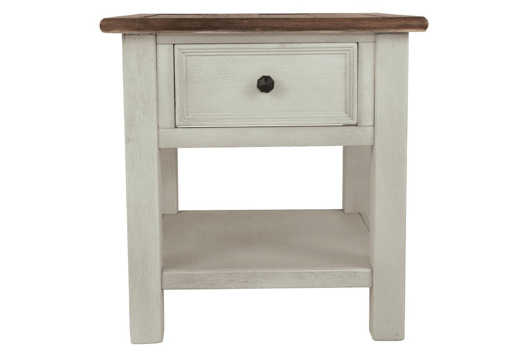 [SPECIAL] Bolanburg Two-tone Chairside End Table with USB Ports & Outlets - T637-7 - Gate Furniture