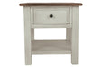 [SPECIAL] Bolanburg Two-tone Chairside End Table with USB Ports & Outlets - T637-7 - Gate Furniture