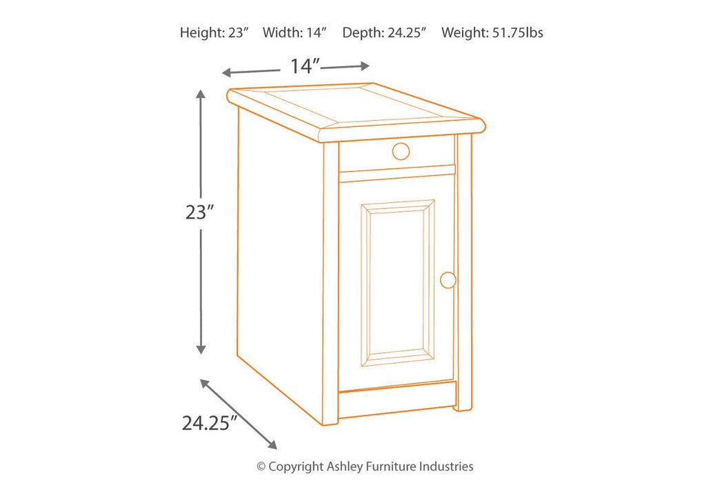 [SPECIAL] Bolanburg Two-tone Chairside End Table with USB Ports & Outlets - T637-7 - Gate Furniture