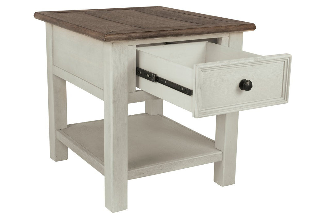 [SPECIAL] Bolanburg Two-tone Chairside End Table with USB Ports & Outlets - T637-7 - Gate Furniture