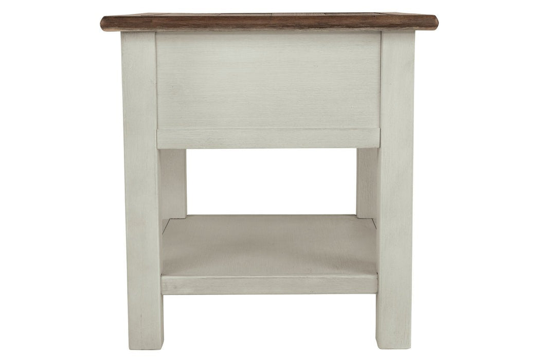 [SPECIAL] Bolanburg Two-tone Chairside End Table with USB Ports & Outlets - T637-7 - Gate Furniture