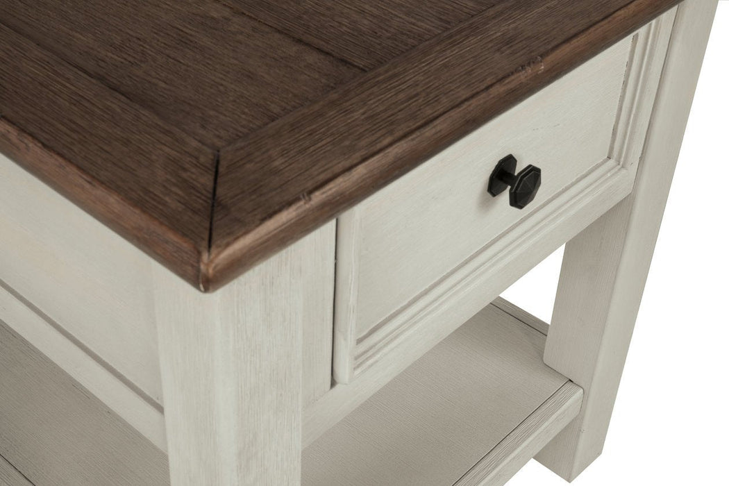 [SPECIAL] Bolanburg Two-tone Chairside End Table with USB Ports & Outlets - T637-7 - Gate Furniture