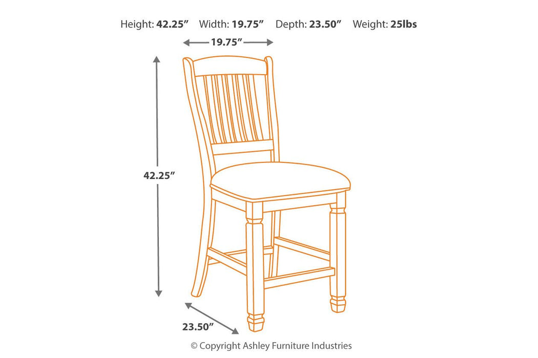 [SPECIAL] Bolanburg Two-tone Counter Height Bar Stool (Set of 2) - D647-124 - Gate Furniture