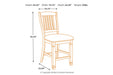 [SPECIAL] Bolanburg Two-tone Counter Height Bar Stool (Set of 2) - D647-124 - Gate Furniture