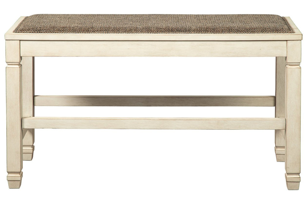 [SPECIAL] Bolanburg Two-tone Counter Height Dining Bench - D647-09 - Gate Furniture