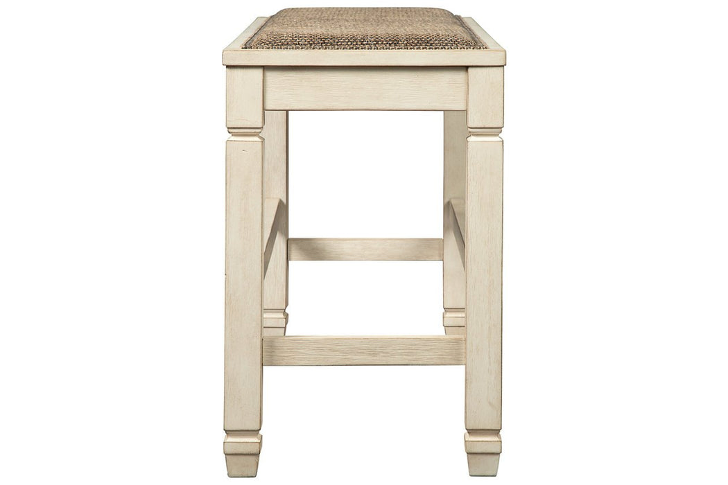 [SPECIAL] Bolanburg Two-tone Counter Height Dining Bench - D647-09 - Gate Furniture