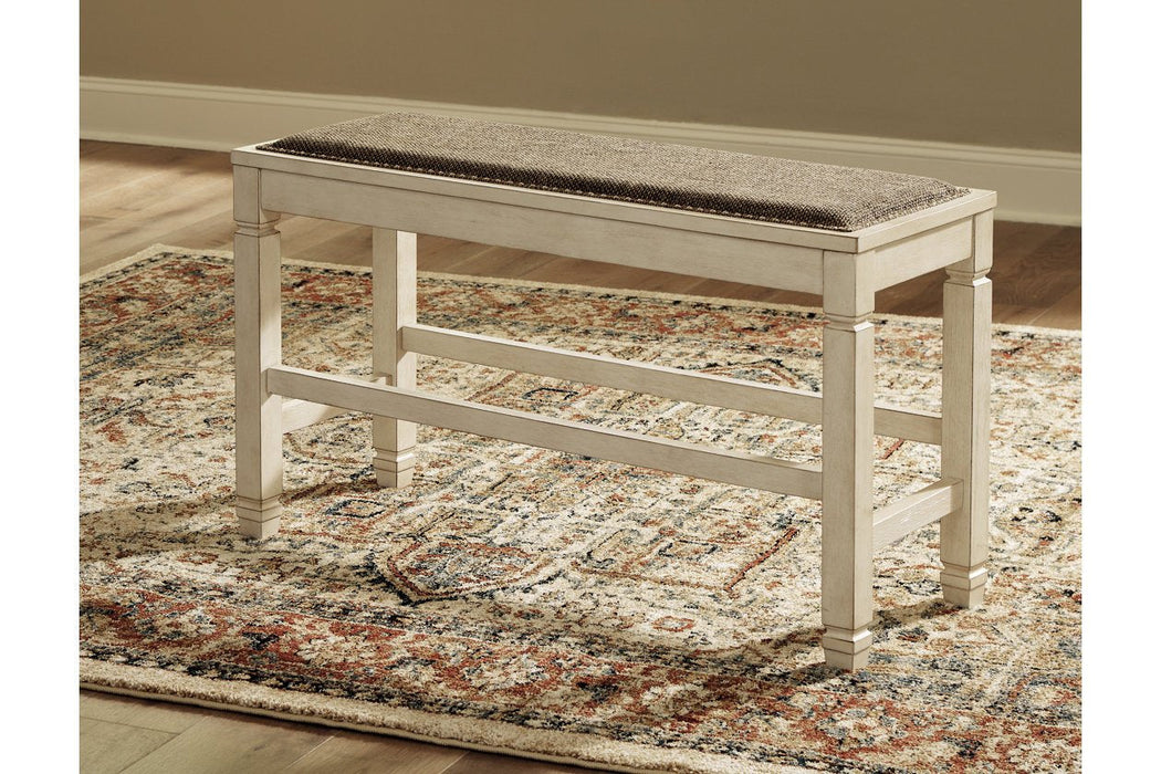[SPECIAL] Bolanburg Two-tone Counter Height Dining Bench - D647-09 - Gate Furniture