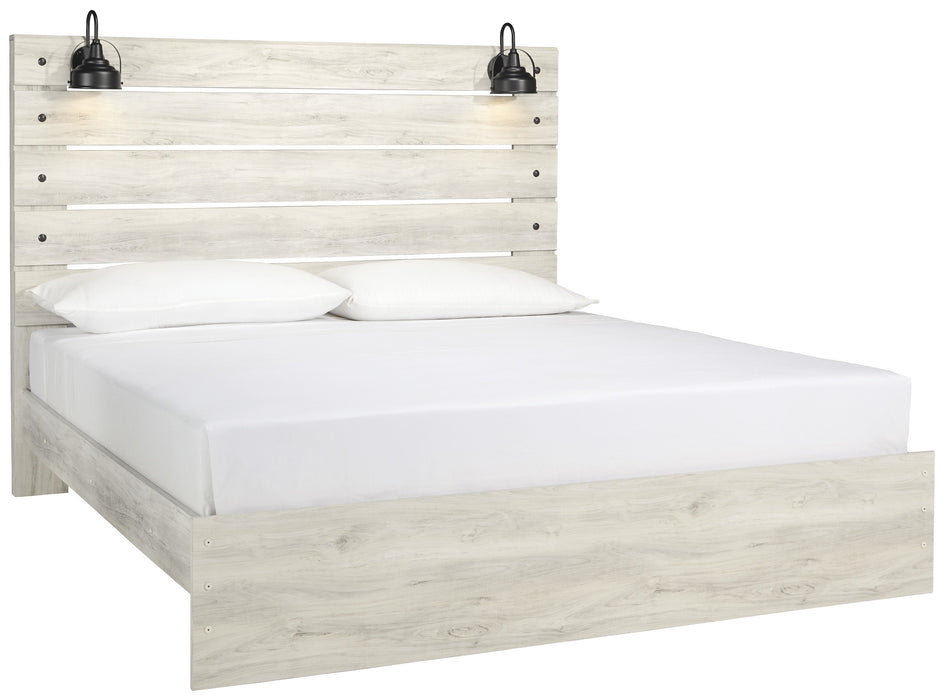 [SPECIAL] Cambeck Whitewash King Panel Bed - Gate Furniture