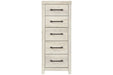 [SPECIAL] Cambeck Whitewash Narrow Chest of Drawers - B192-11 - Gate Furniture
