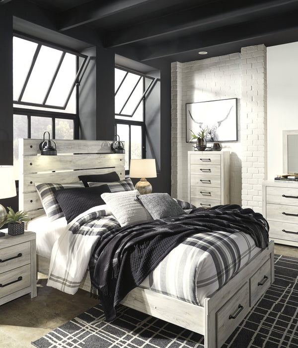 [SPECIAL] Cambeck Whitewash Queen Footboard Storage Bed - Gate Furniture