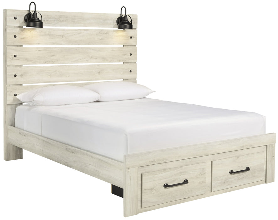 [SPECIAL] Cambeck Whitewash Queen Footboard Storage Bed - Gate Furniture
