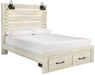 [SPECIAL] Cambeck Whitewash Queen Footboard Storage Bed - Gate Furniture