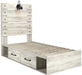 [SPECIAL] Cambeck Whitewash Twin Side Storage Platform Bed - Gate Furniture