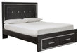[SPECIAL] Kaydell Black LED Queen Storage Panel Bed - Gate Furniture