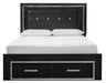 [SPECIAL] Kaydell Black LED Queen Storage Panel Bed - Gate Furniture