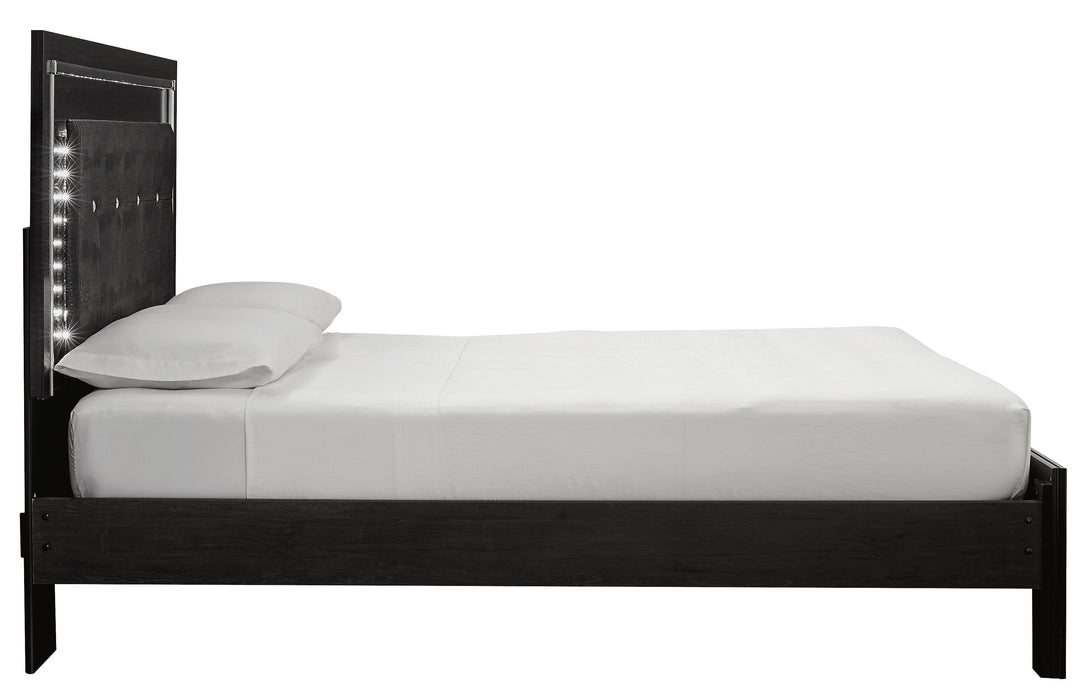 [SPECIAL] Kaydell Black LED Queen Storage Panel Bed - Gate Furniture