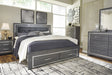 [SPECIAL] Lodanna Gray King LED Storage Bed - Gate Furniture