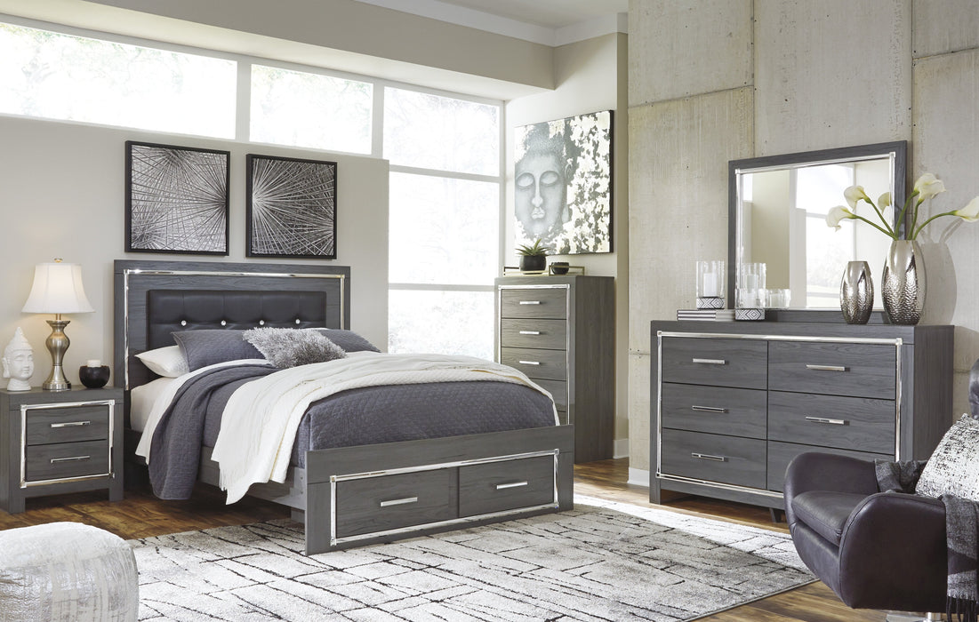 [SPECIAL] Lodanna Gray LED Storage Bedroom Set - Gate Furniture