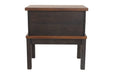 Stanah Two-tone Chairside End Table with USB Ports & Outlets - T892-7 - Gate Furniture