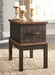 Stanah Two-tone Chairside End Table with USB Ports & Outlets - T892-7 - Gate Furniture