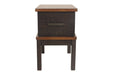 Stanah Two-tone Chairside End Table with USB Ports & Outlets - T892-7 - Gate Furniture