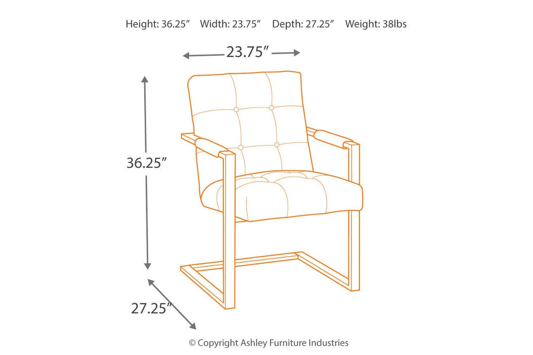 Starmore Brown Home Office Desk Chair (Set of 2) - H633-02A - Gate Furniture