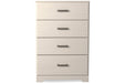 Stelsie White Chest of Drawers - B2588-44 - Gate Furniture