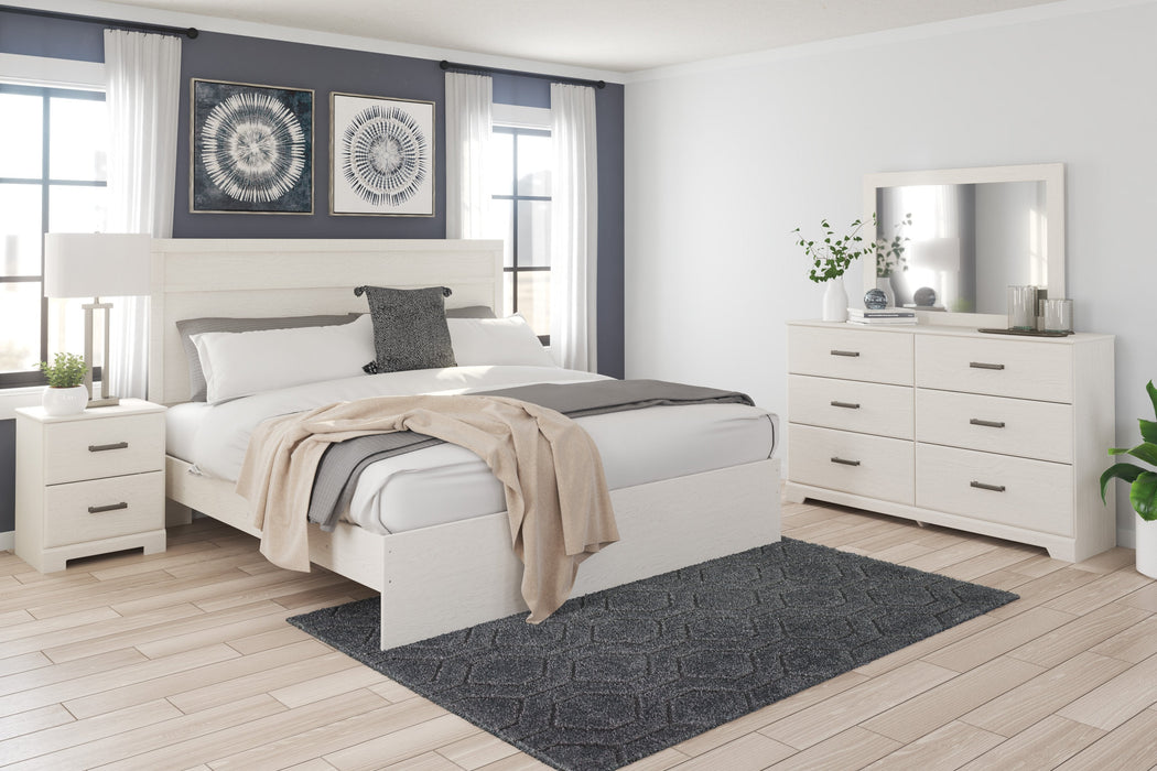 Stelsie White  King Panel Bed - Gate Furniture