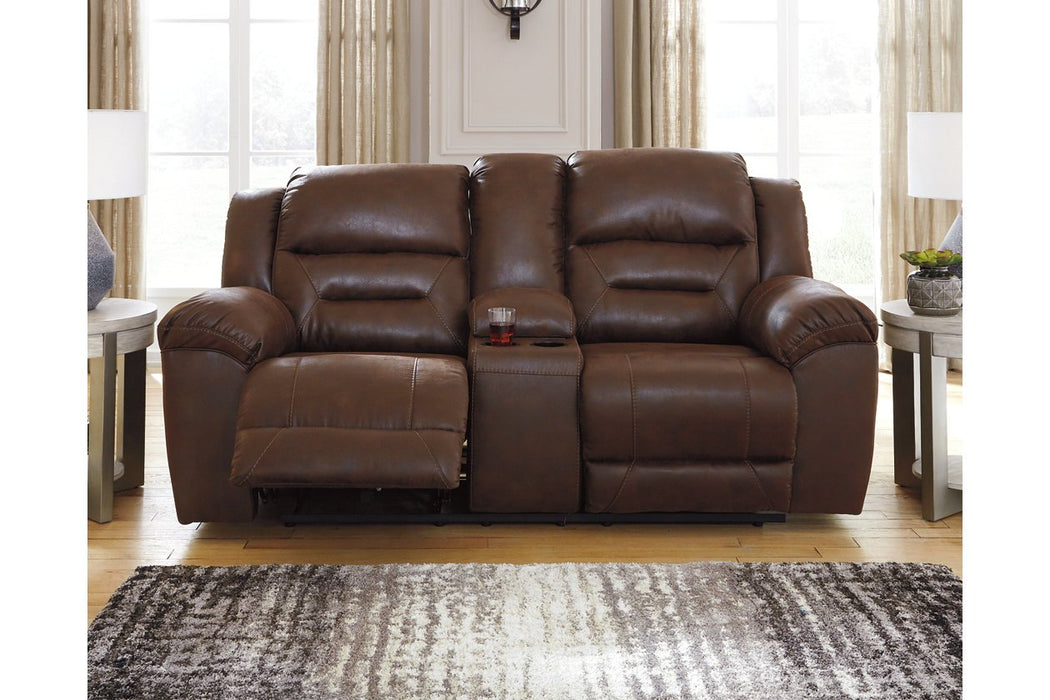 Stoneland Chocolate Power Reclining Loveseat with Console - 3990496 - Gate Furniture