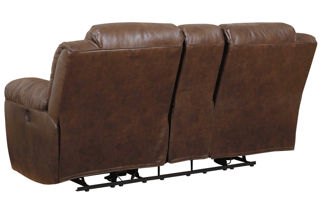 Stoneland Chocolate Power Reclining Loveseat with Console - 3990496 - Gate Furniture