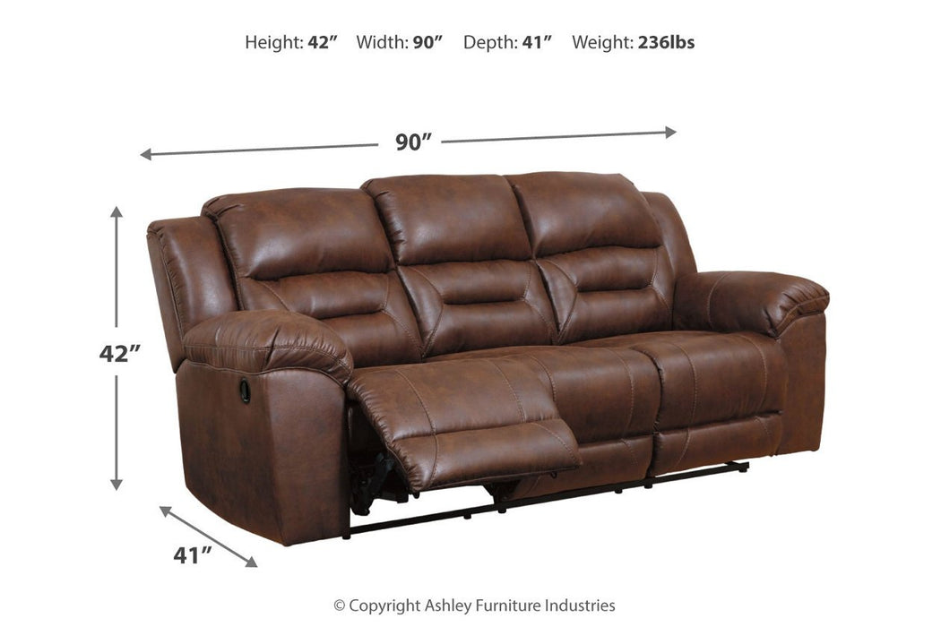Stoneland Chocolate Reclining Sofa - 3990488 - Gate Furniture