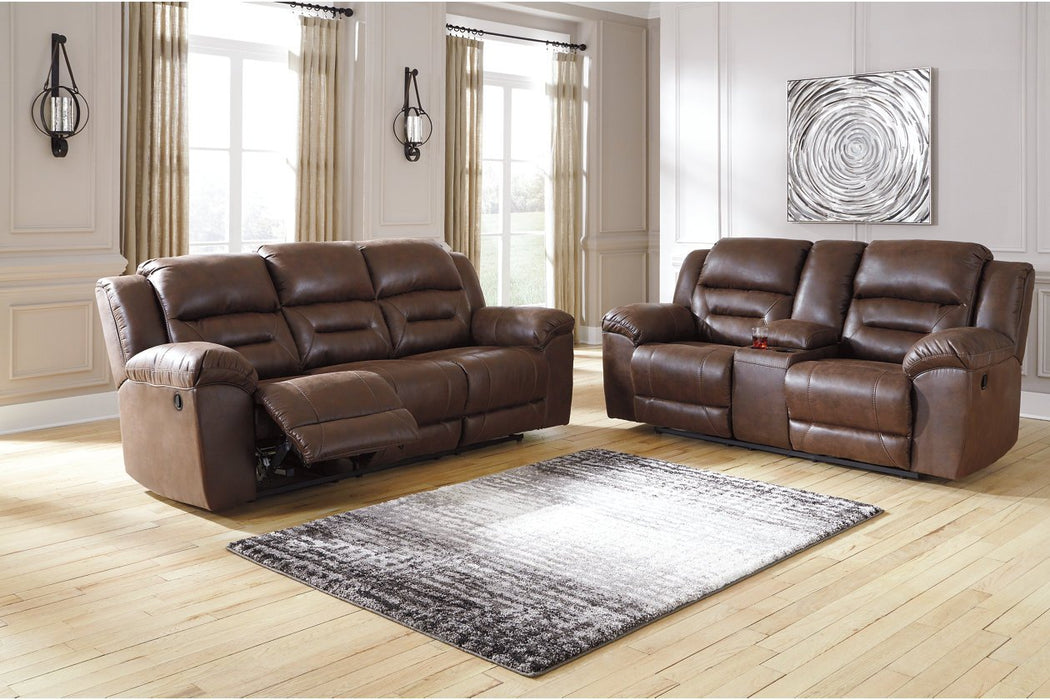 Stoneland Chocolate Reclining Sofa - 3990488 - Gate Furniture