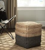 Sweed Valley Natural/Black Pouf - A1000422 - Gate Furniture