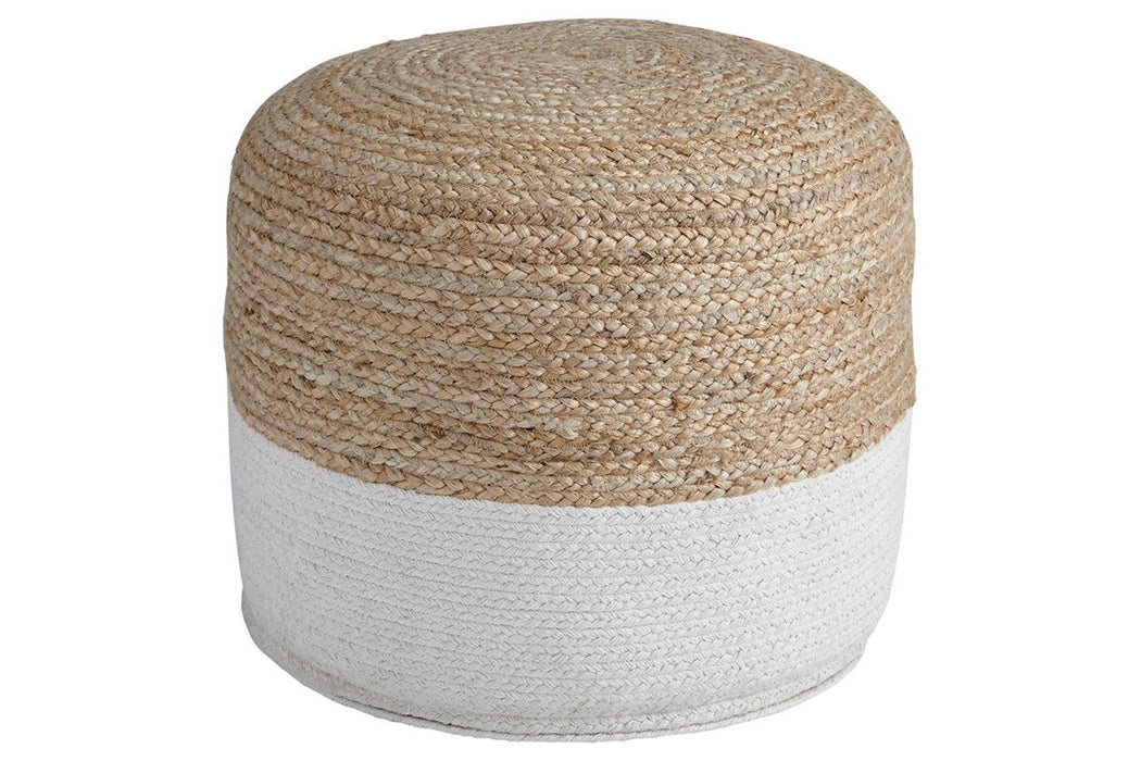 Sweed Valley Natural/White Pouf - A1000420 - Gate Furniture