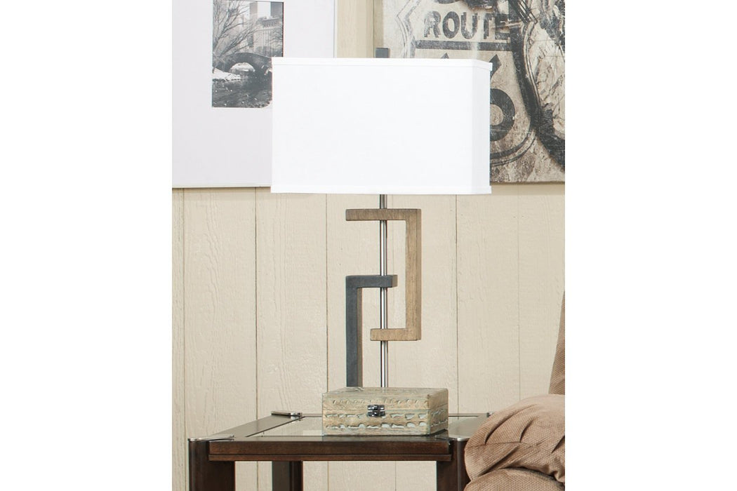 Syler Brown/Silver Finish Table Lamp (Set of 2) - L405284 - Gate Furniture