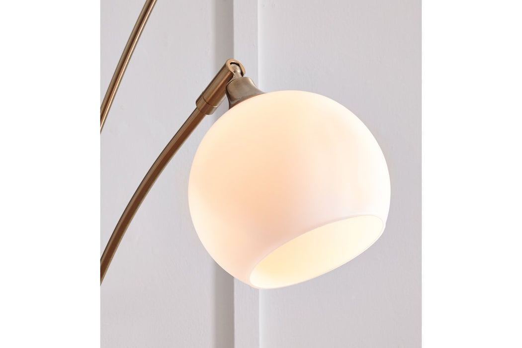 Taliya Champagne/White Arc Lamp - L725119 - Gate Furniture