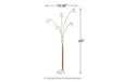 Taliya Champagne/White Arc Lamp - L725119 - Gate Furniture