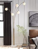 Taliya Champagne/White Arc Lamp - L725119 - Gate Furniture
